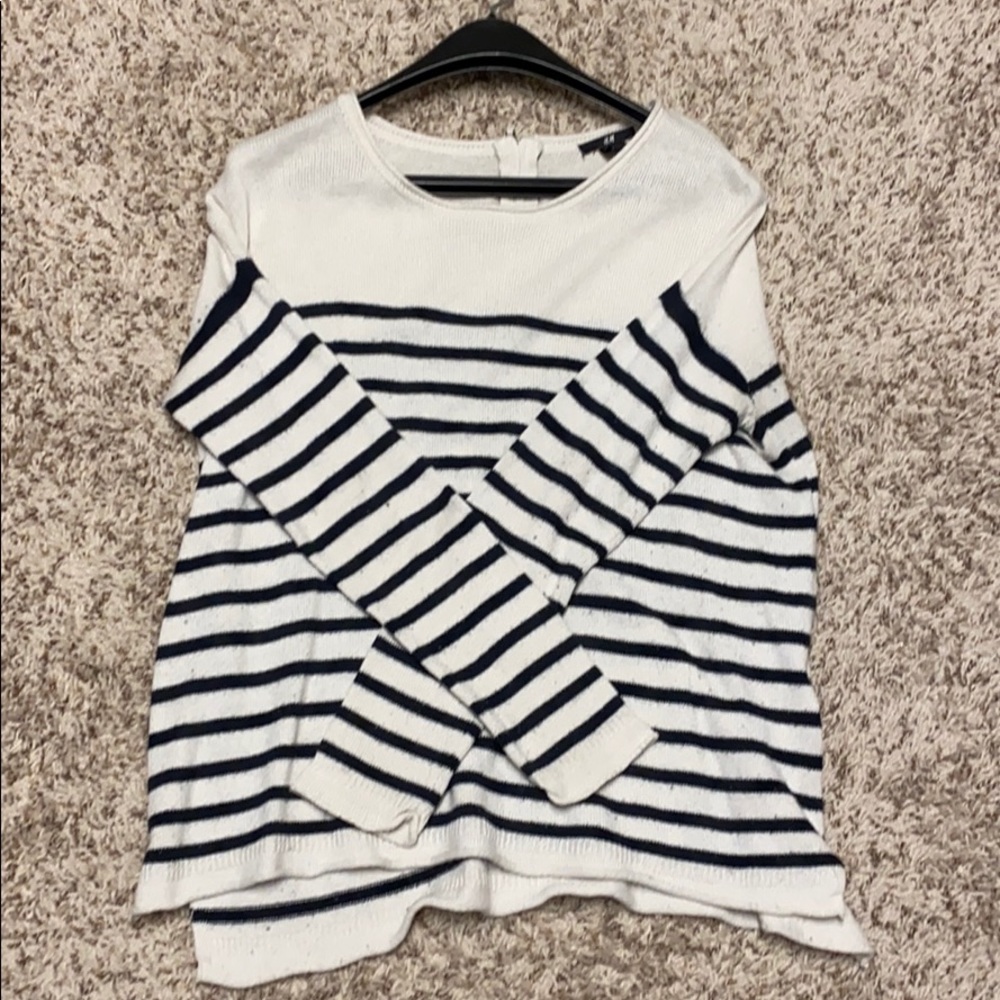 Cream and blue sweater